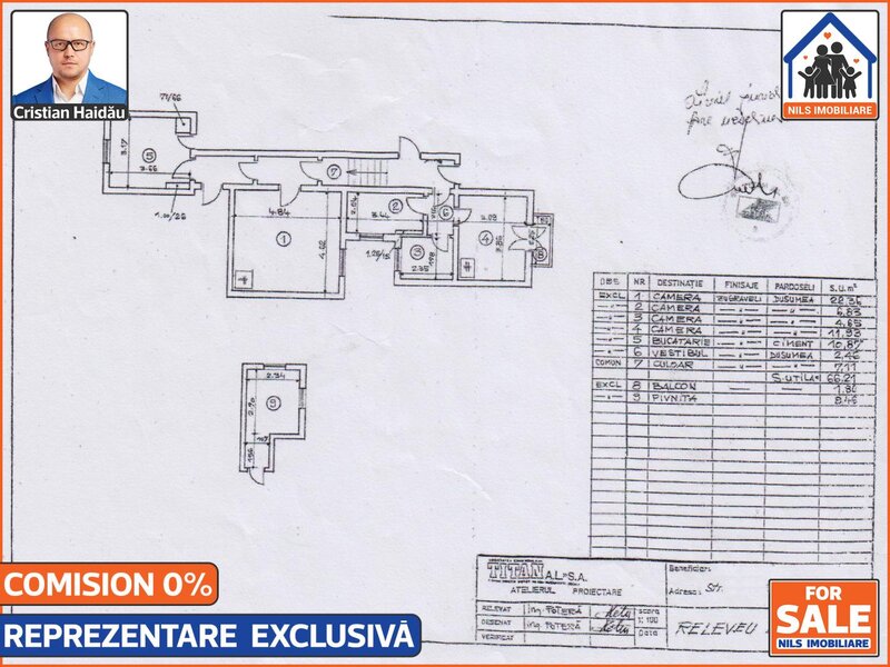 Ultracentral, Universitate, apartament 3 camere in vila, comision 0